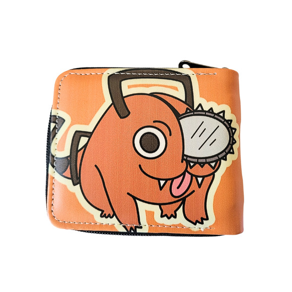 Japanese Anime Chainsaw Man Characters One Size Leather Purse Orange Wallet - Picture 3 of 3